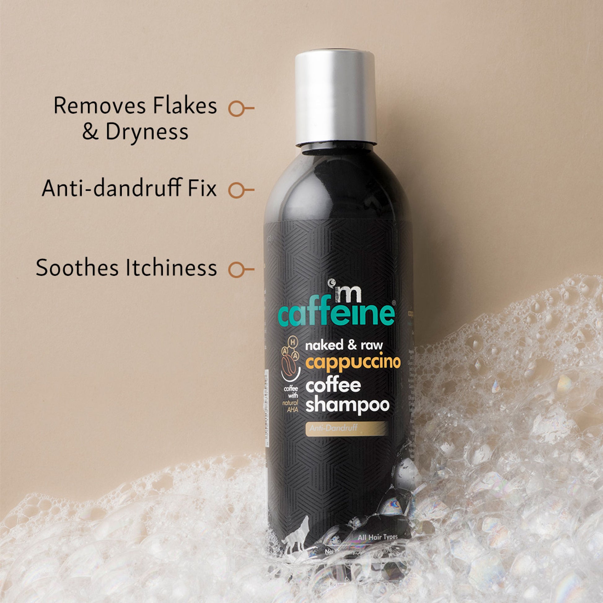 MCaffeine Anti Dandruff Cappuccino Coffee Shampoo With Coffee- Protein And Argan Oil