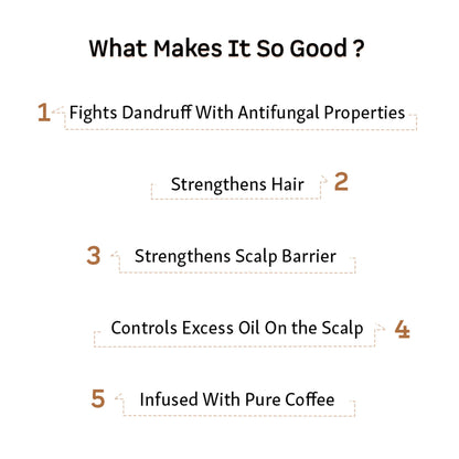 MCaffeine Anti Dandruff Cappuccino Coffee Shampoo With Coffee- Protein And Argan Oil