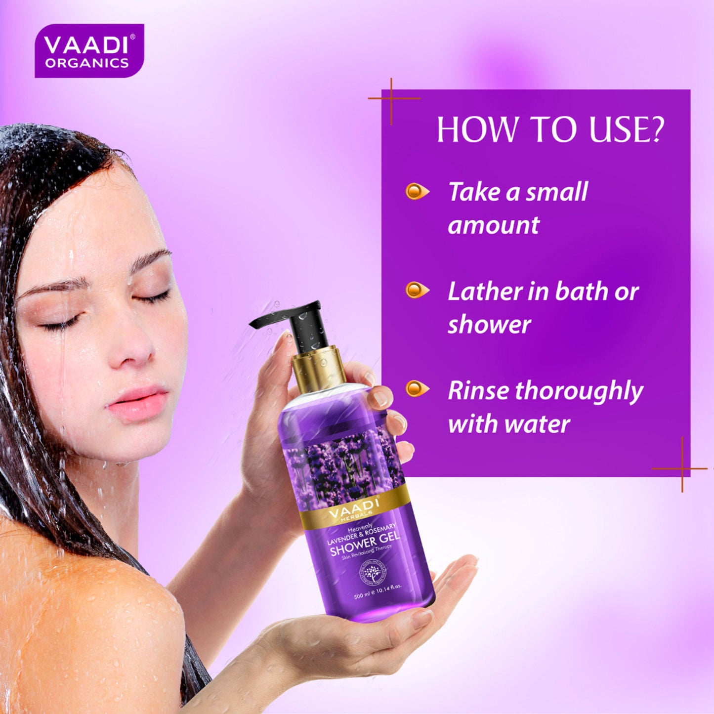 Vaadi Herbals Heavenly Lavender & Rosemarry Shower Gel