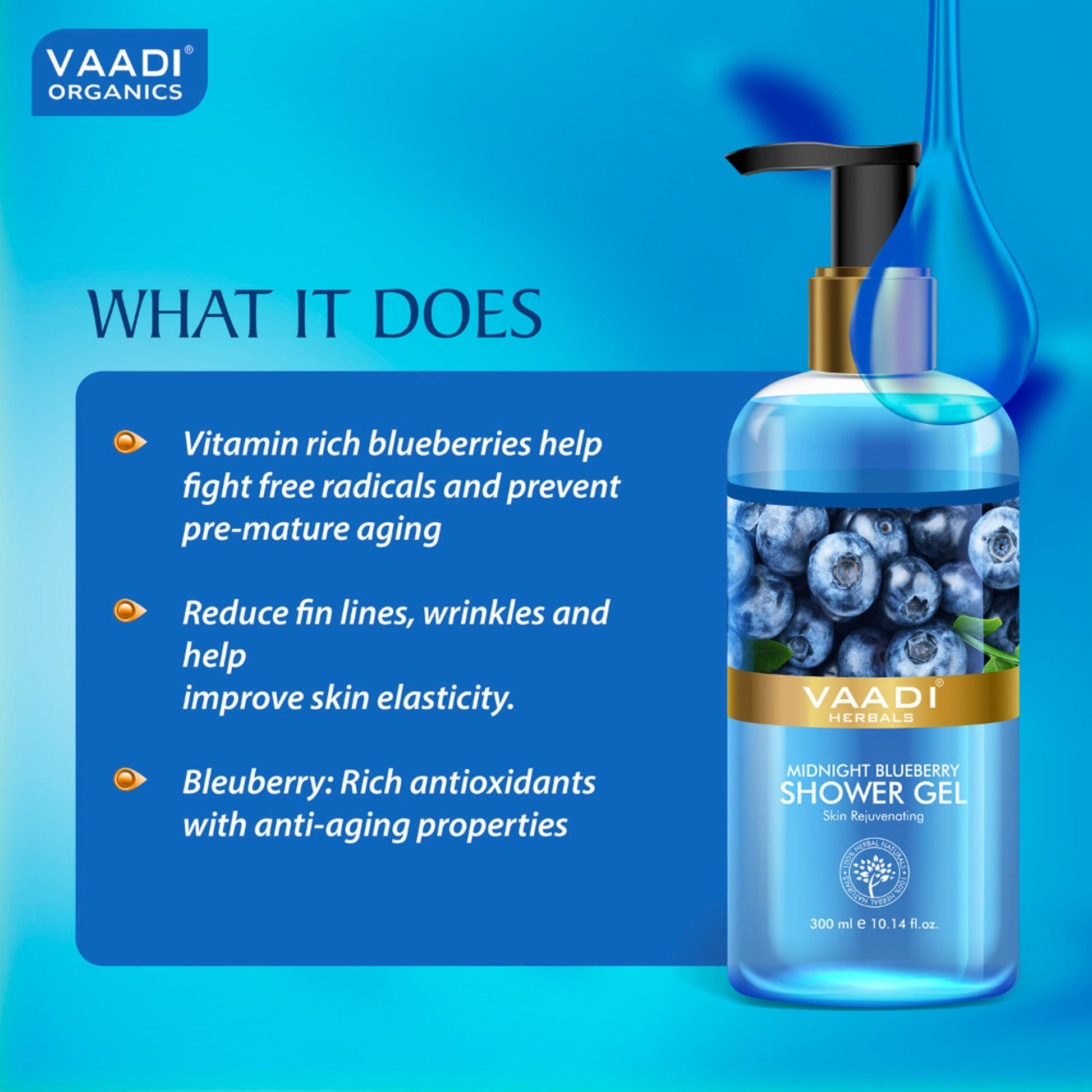 Vaadi Herbals Midnight Blueberry Shower Gel
