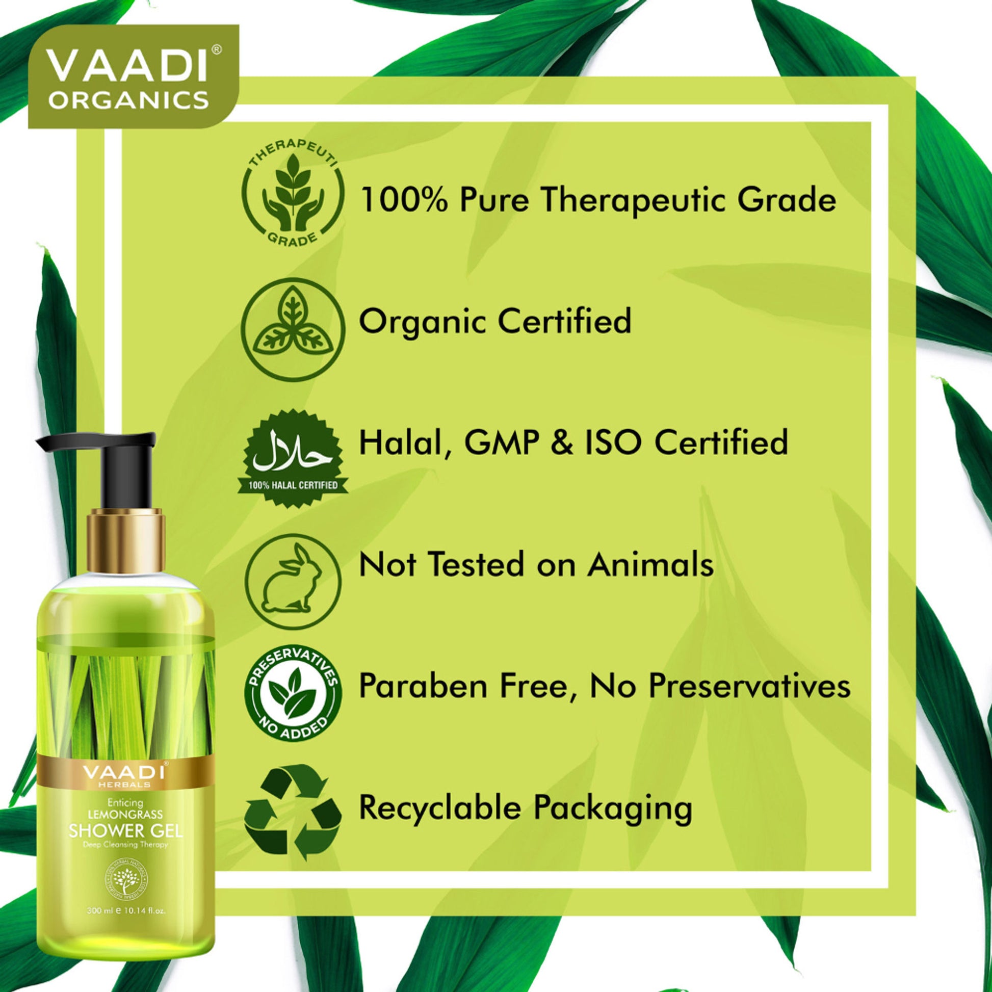 Vaadi Herbals Enticing Lemongrass Shower Gel