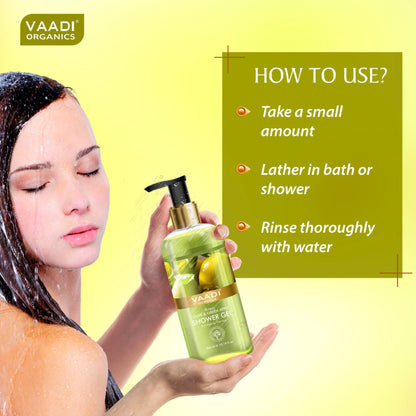 Vaadi Herbals Breezy Olive & Green Apple Shower Gel