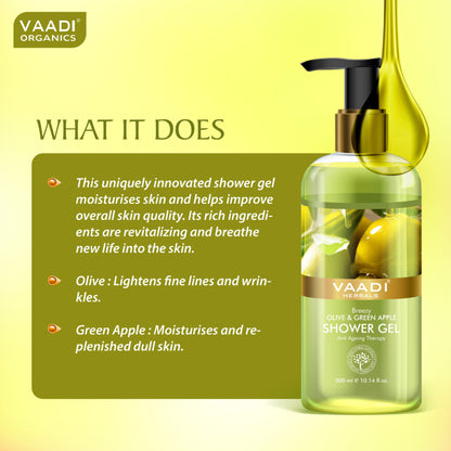 Vaadi Herbals Breezy Olive & Green Apple Shower Gel