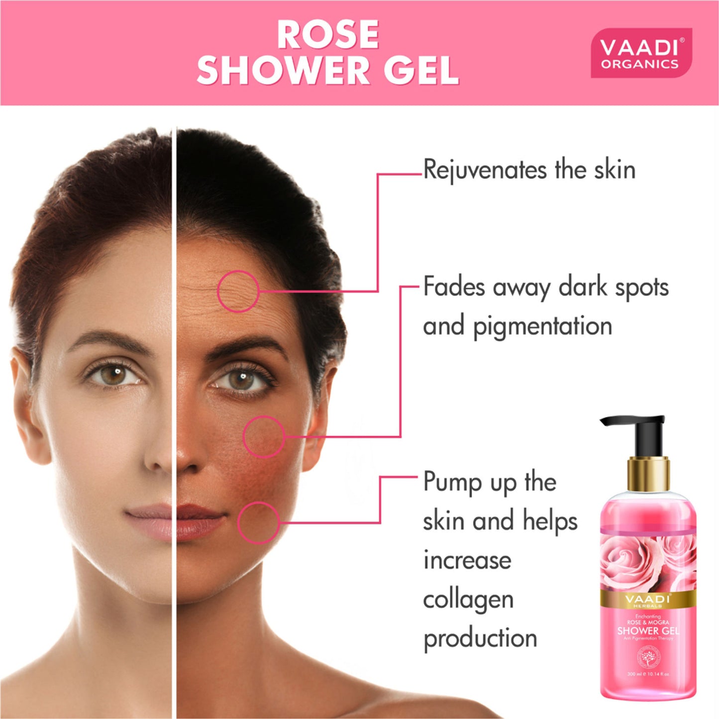 Vaadi Herbals Enchanting Rose & Mogra Shower Gel