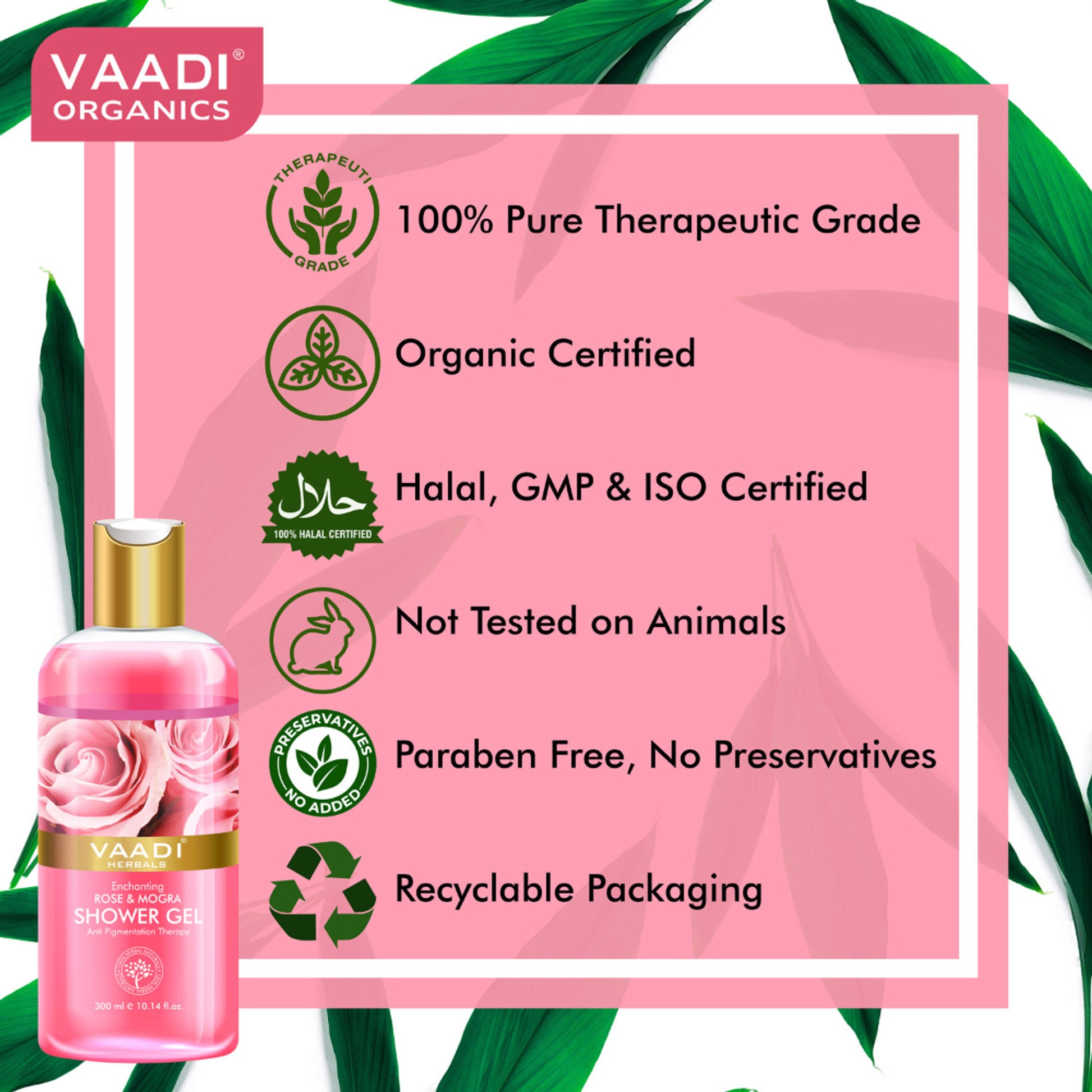Vaadi Herbals Enchanting Rose & Mogra Shower Gel