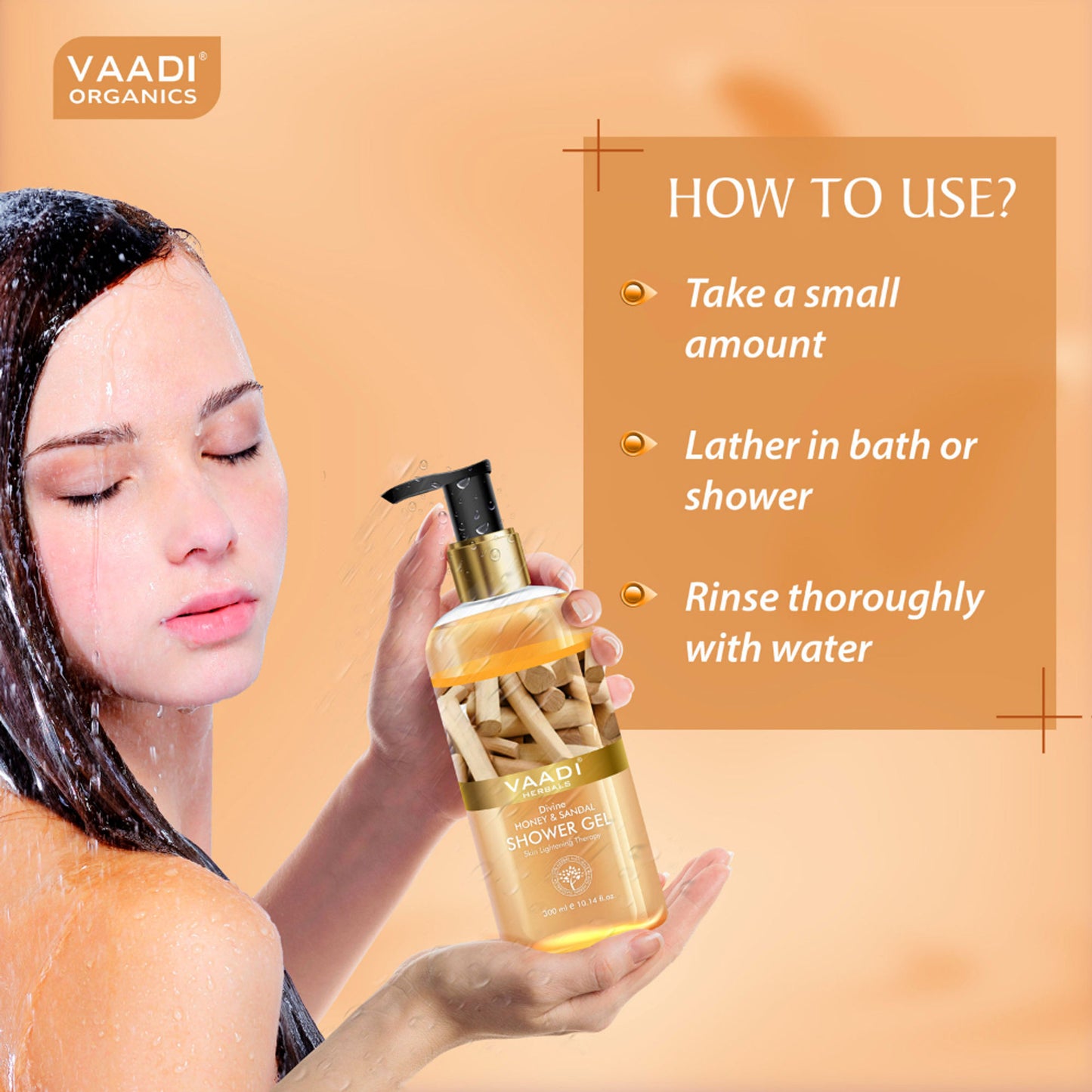 Vaadi Herbals Divine Honey & Sandal Shower Gel