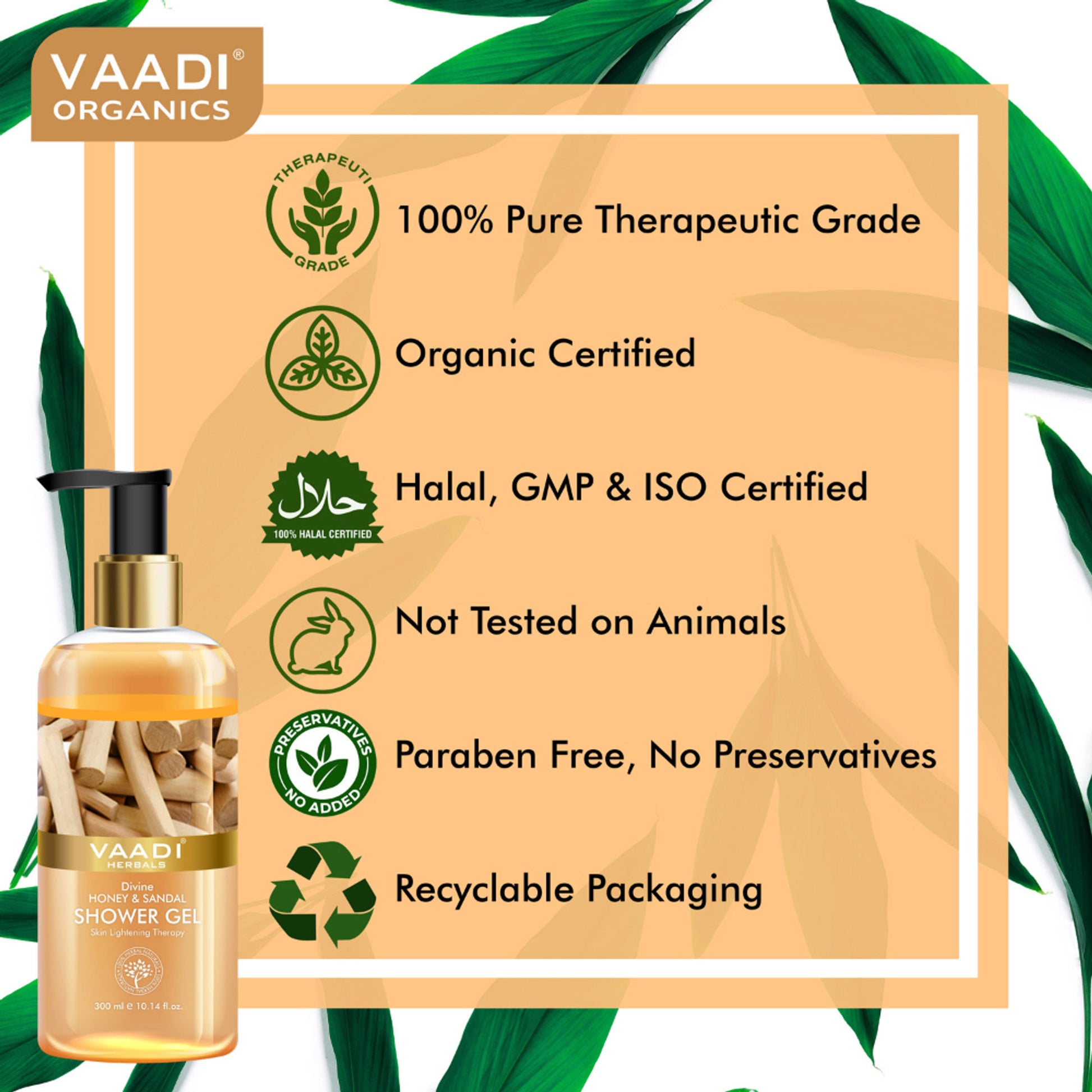 Vaadi Herbals Divine Honey & Sandal Shower Gel