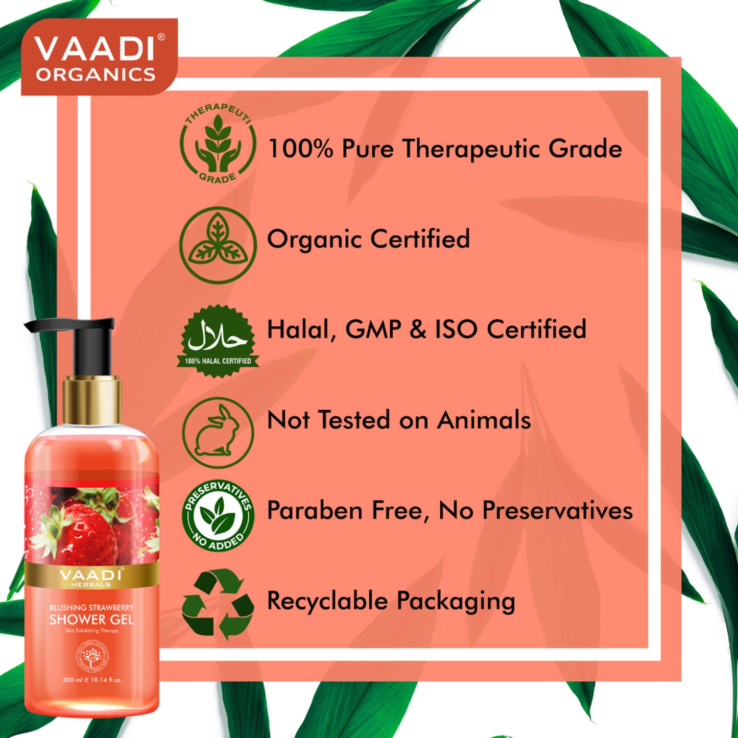 Vaadi Herbals Blushing Strawberry Shower Gel
