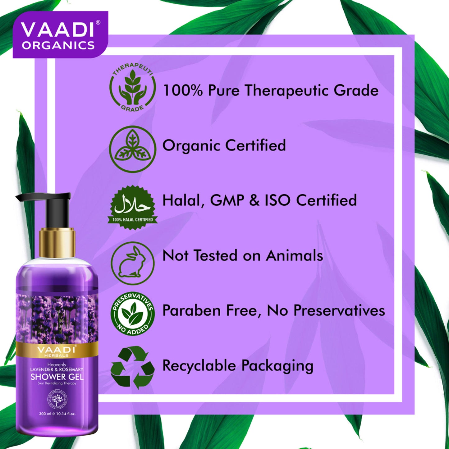 Vaadi Herbals Heavenly Lavender & Rosemary Shower Gel (Pack of 2)