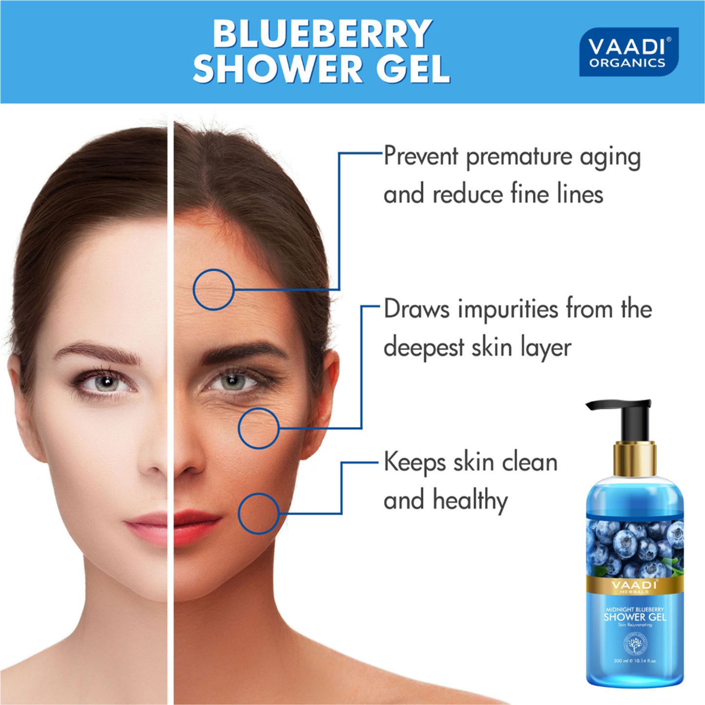 Vaadi Herbals Midnight Blueberry Shower Gel (Pack of 2)