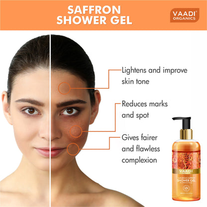 Vaadi Herbals Luxurious Saffron Shower Gel (Pack of 2)
