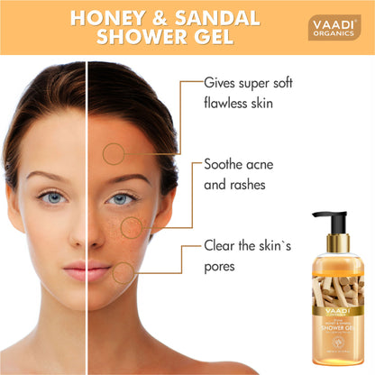 Vaadi Herbals Divine Honey & Sandal Shower Gel (Pack of 2)
