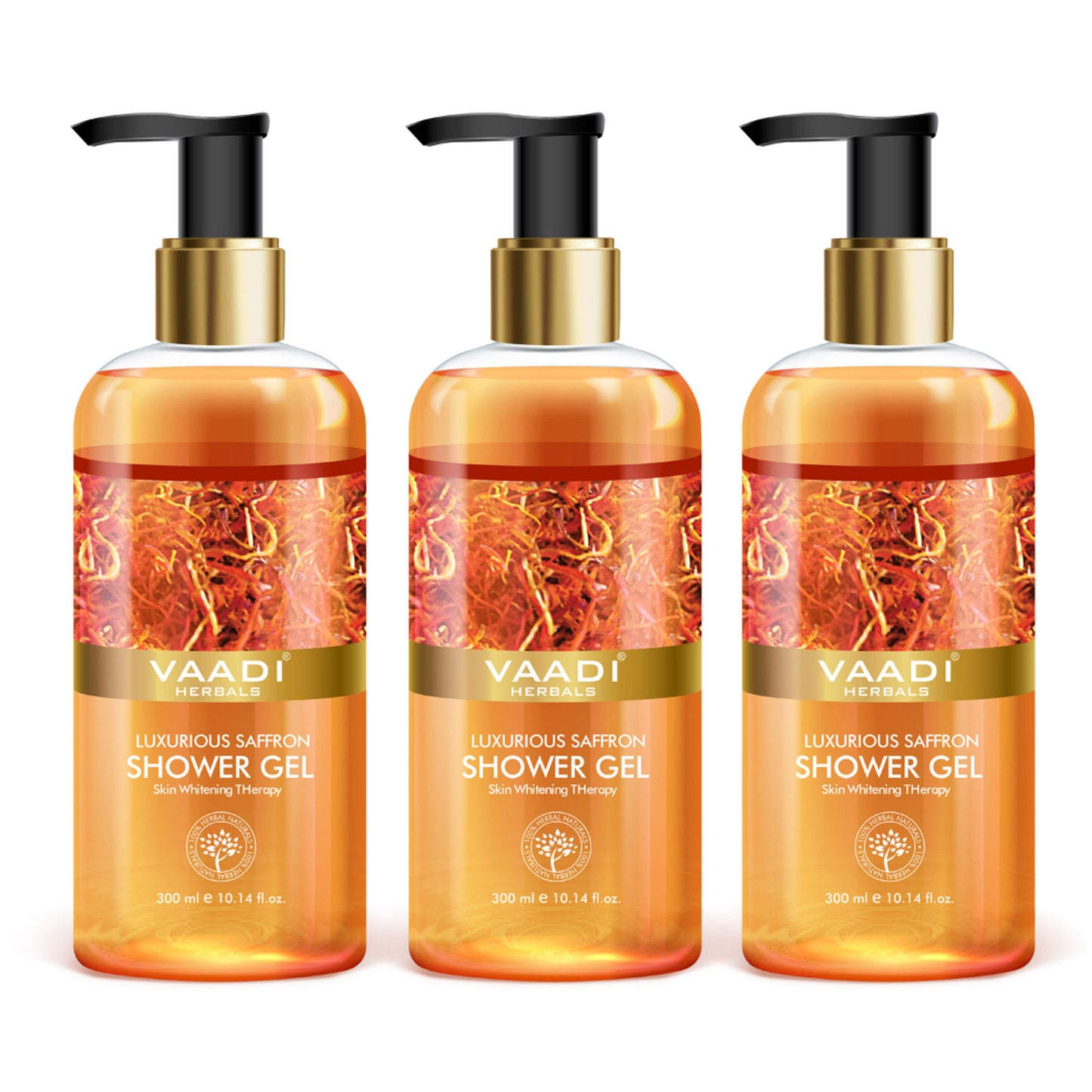 Vaadi Herbals Luxurious Saffron Shower Gel (Pack of 3)