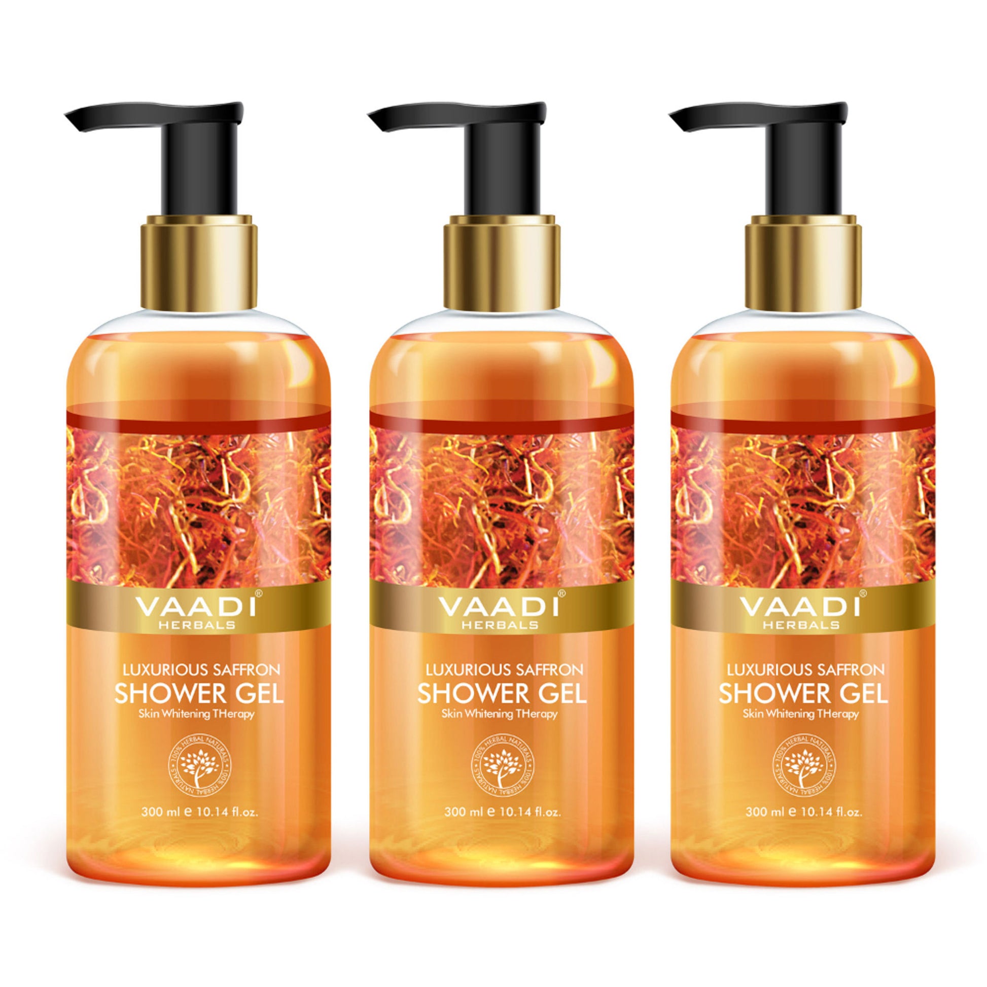 Vaadi Herbals Luxurious Saffron Shower Gel (Pack of 3)