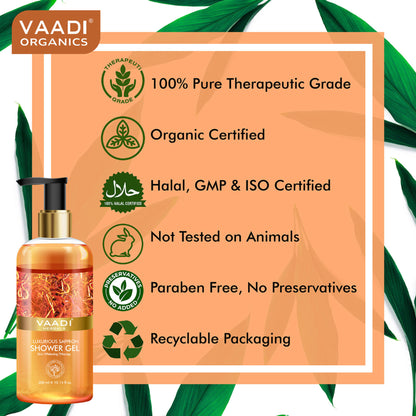 Vaadi Herbals Luxurious Saffron Shower Gel (Pack of 3)