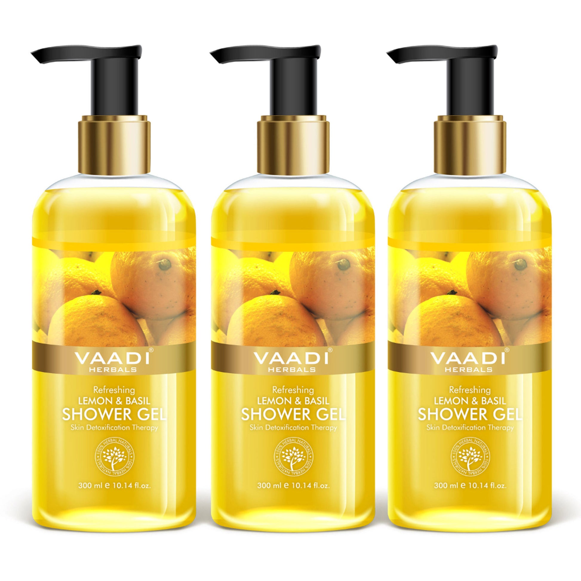 Vaadi Herbals Refreshing Lemon & Basil Shower Gel (Pack of 3)