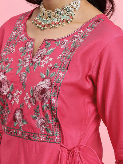 Dhiyona IE Floral Yoke Design Empire Kurta With Trouser