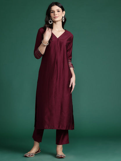Dhiyona IE Pleated Liva Kurta with Trousers