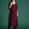 Dhiyona IE Pleated Liva Kurta with Trousers