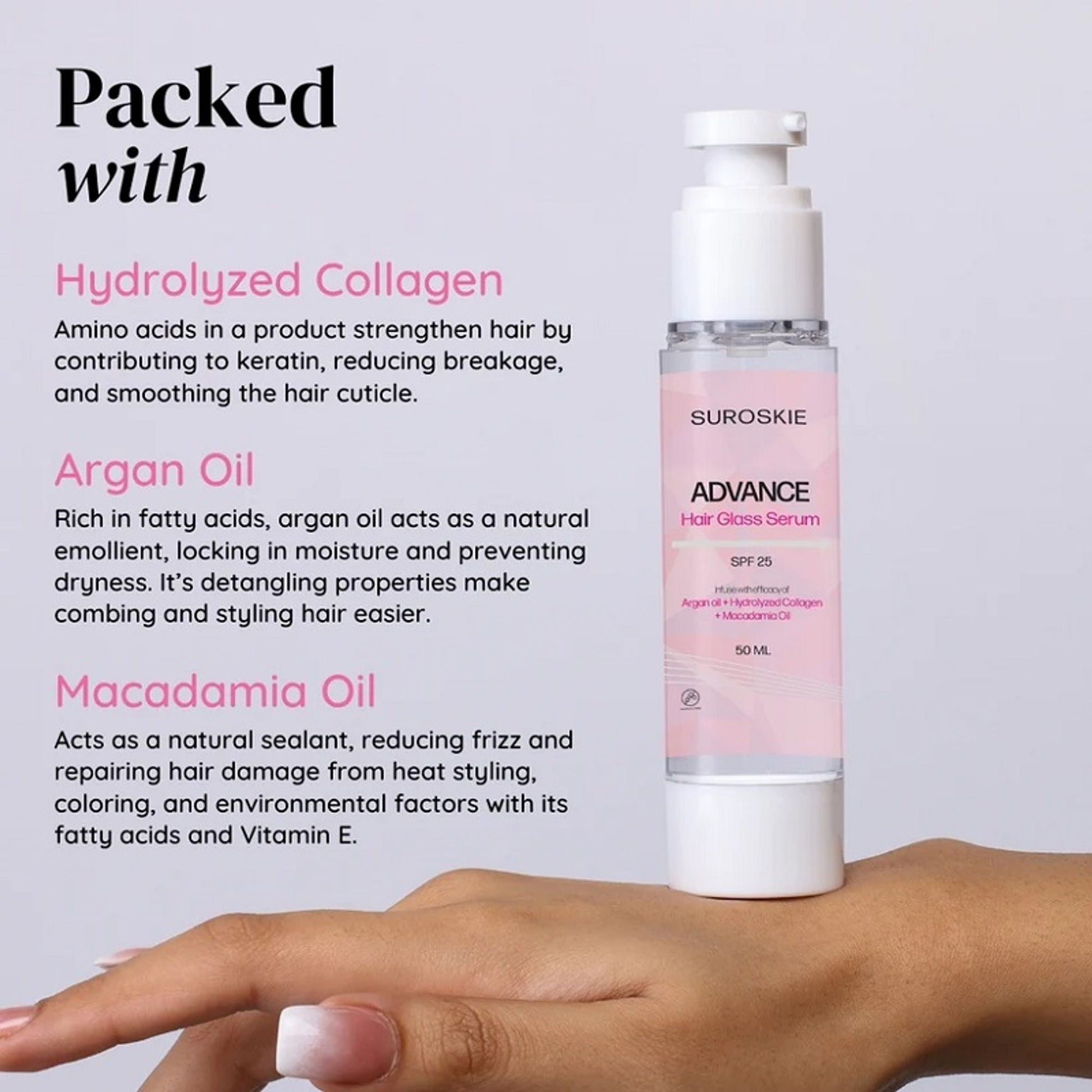 SUROSKIE Advance Glass Hair Serum For Shine & Frizz Control