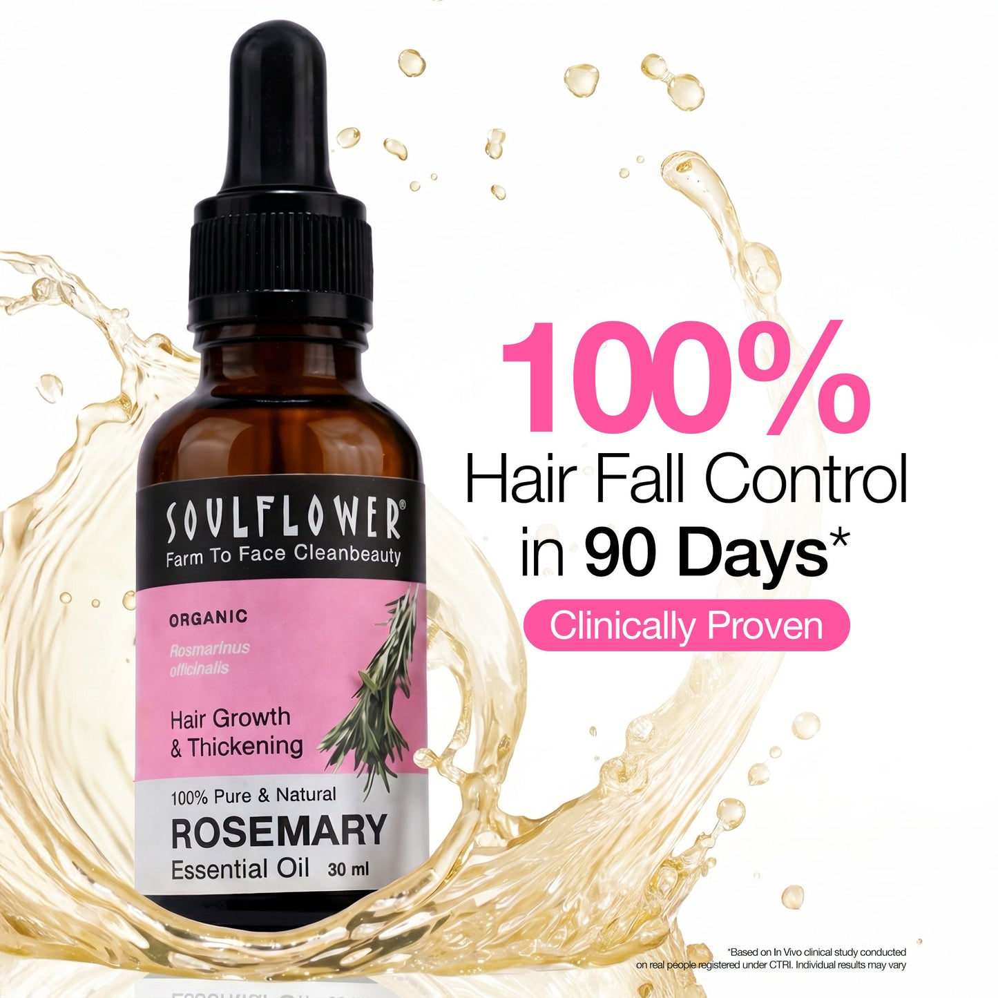 Soulflower Rosemary Essential Oil 100% Pure and Natural for Moisturising Skin, Hair Nourishment