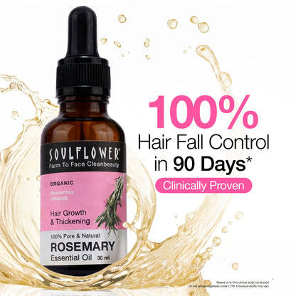 Soulflower Rosemary Essential Oil 100% Pure and Natural for Moisturising Skin, Hair Nourishment