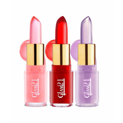 GLAM21 Jelly Pop Color Change Fruity Gel Lipstick - Cranberry Pink N Strawberry Red N Blueberry Purple