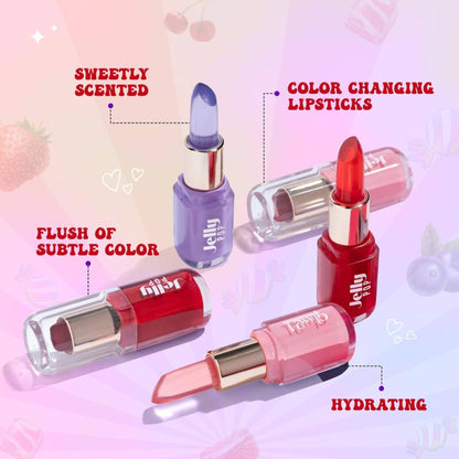 GLAM21 Jelly Pop Color Change Fruity Gel Lipstick - Cranberry Pink N Strawberry Red N Blueberry Purple