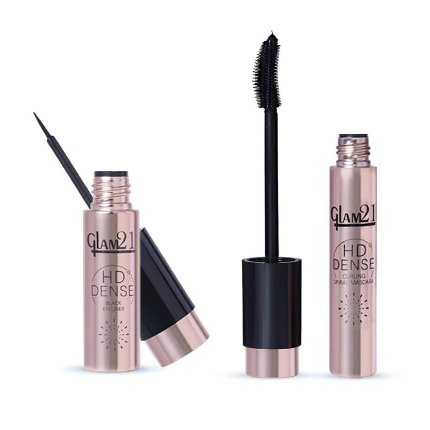 GLAM21 Hd Dense Mascara + Black Eyeliner Combo Pack