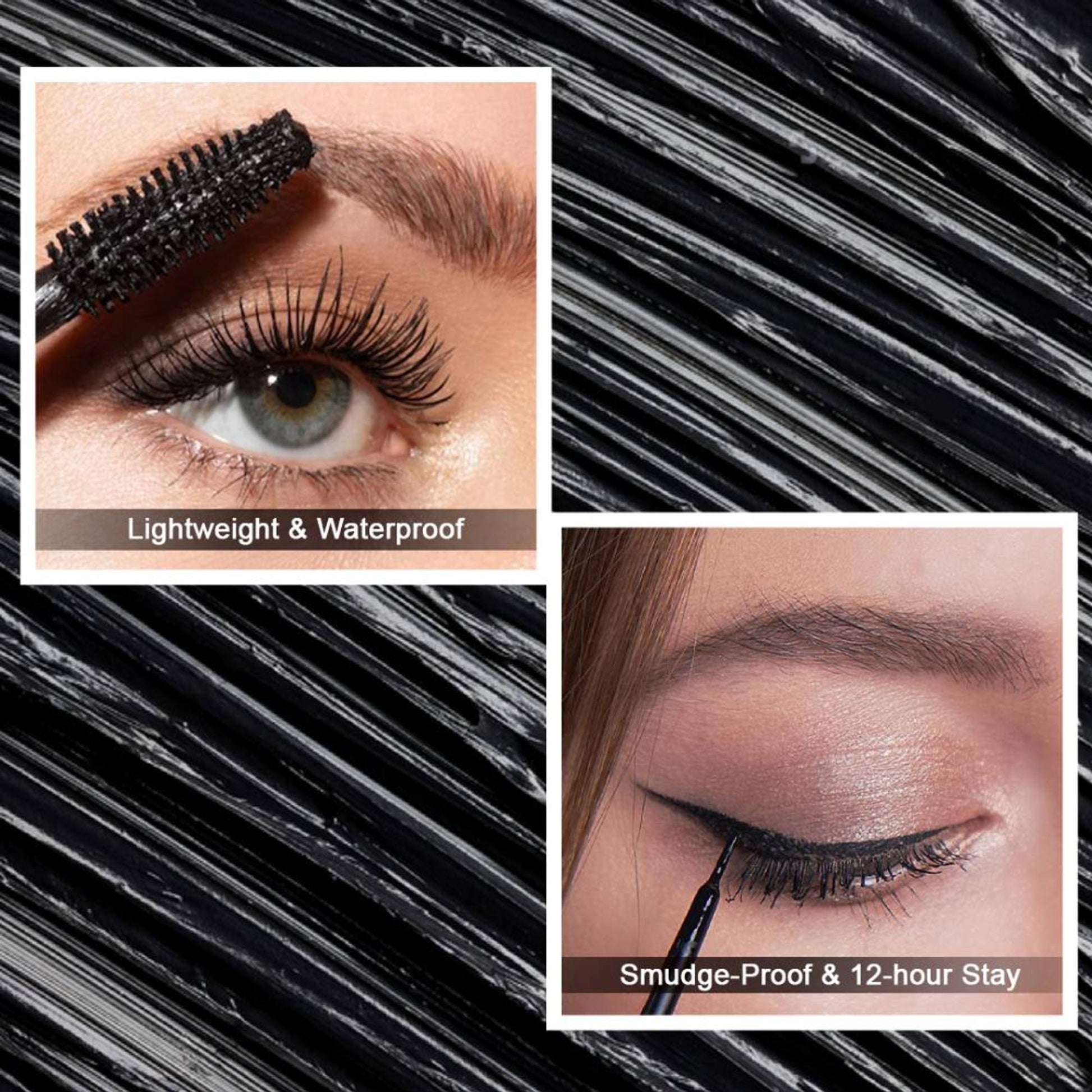 GLAM21 Hd Dense Mascara + Black Eyeliner Combo Pack