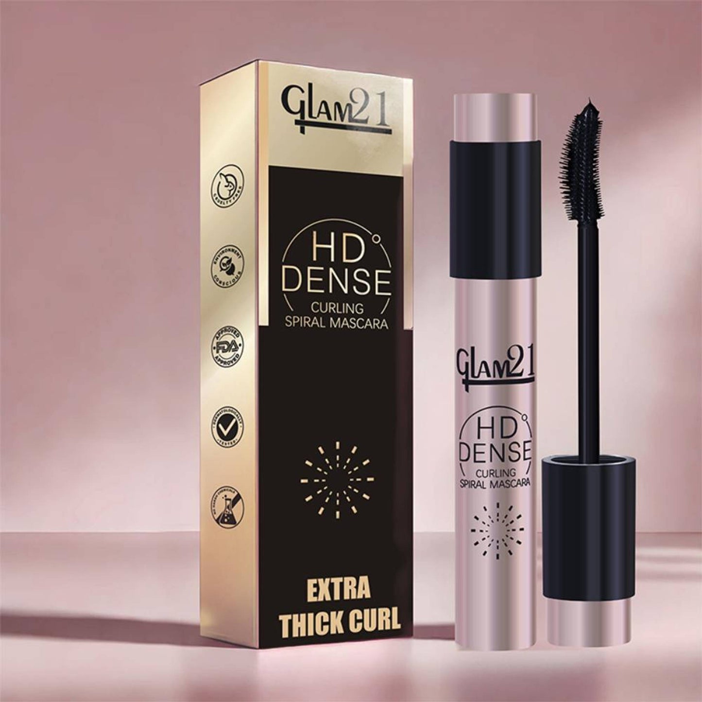 GLAM21 Hd Dense Mascara + Black Eyeliner Combo Pack