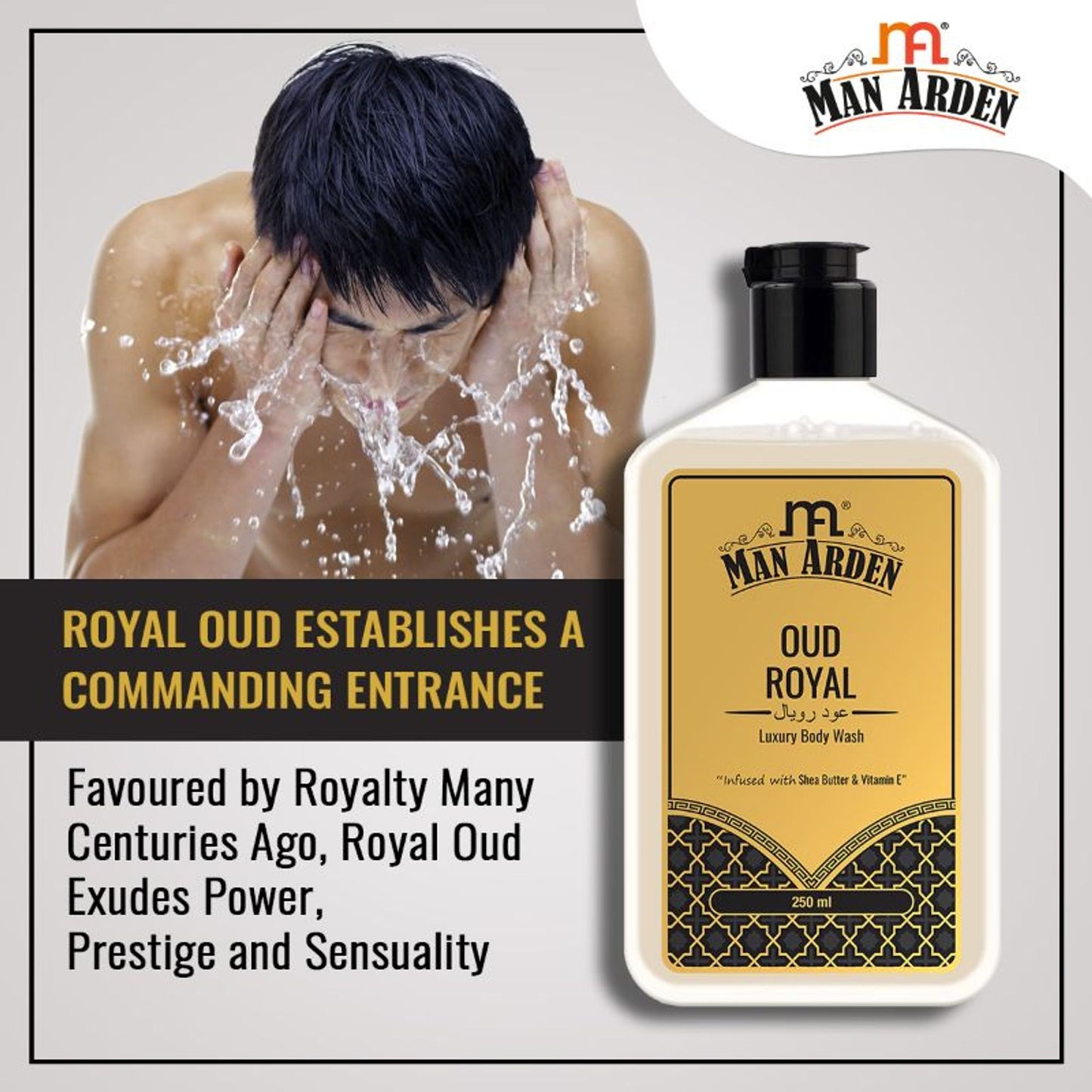 Man Arden Oud Royal Luxury Body Wash Infused With Shea Butter & Vitamin E