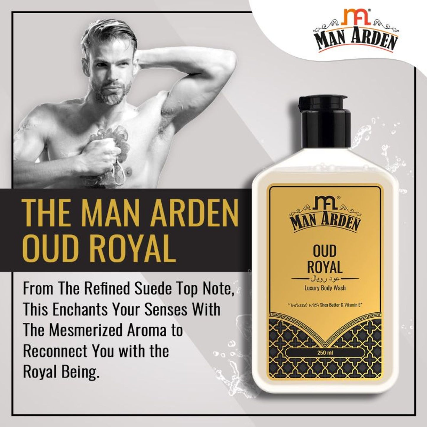 Man Arden Oud Royal Luxury Body Wash Infused With Shea Butter & Vitamin E