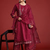 Dhiyona IE Ethnic Motifs Embroidered Thread Work Kurta With Trousers & Dupatta