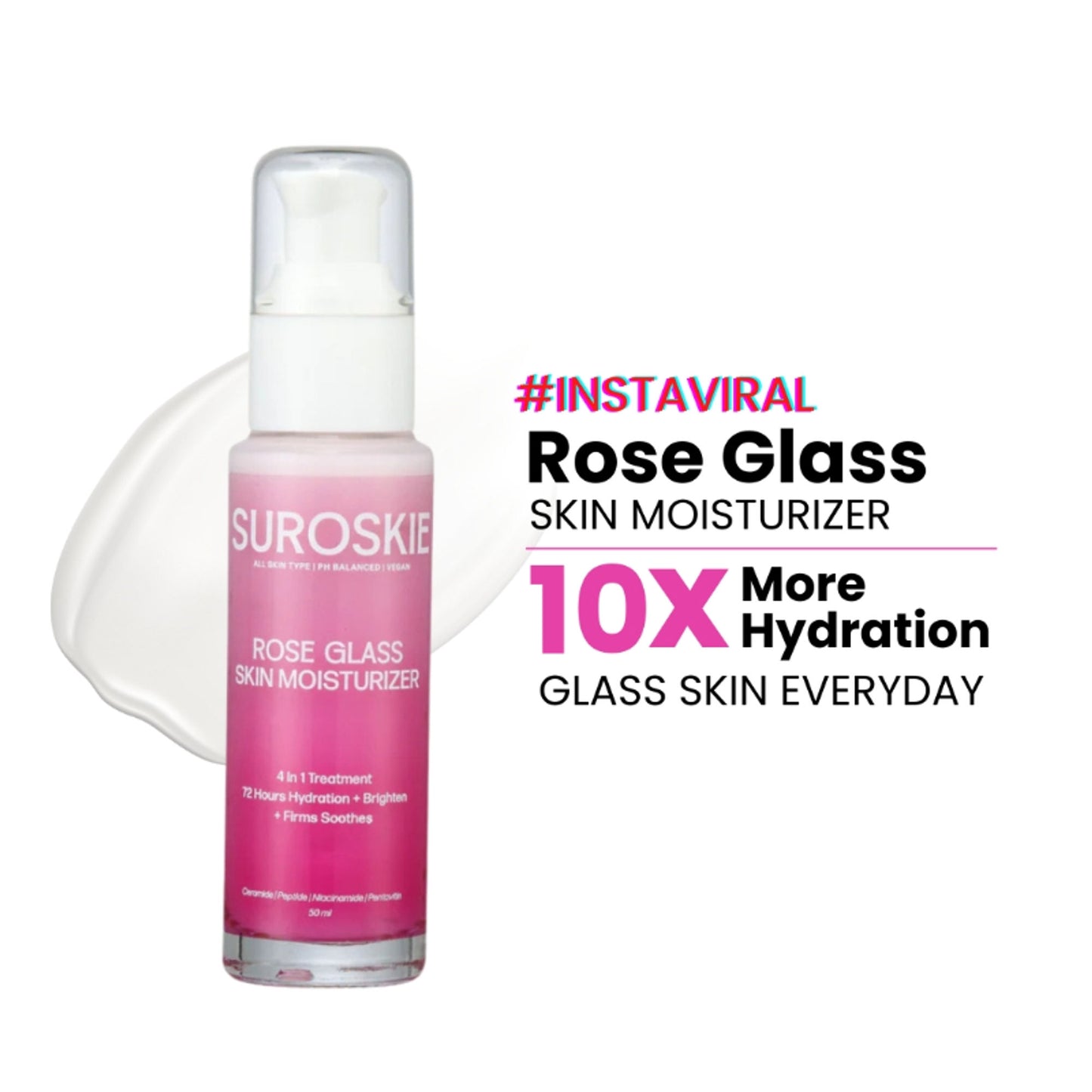 SUROSKIE Rose Glass Skin Moisturizer For Glowing & Hydrated Skin