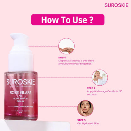 SUROSKIE Rose Glass Face Serum For Glowing & Bright Skin
