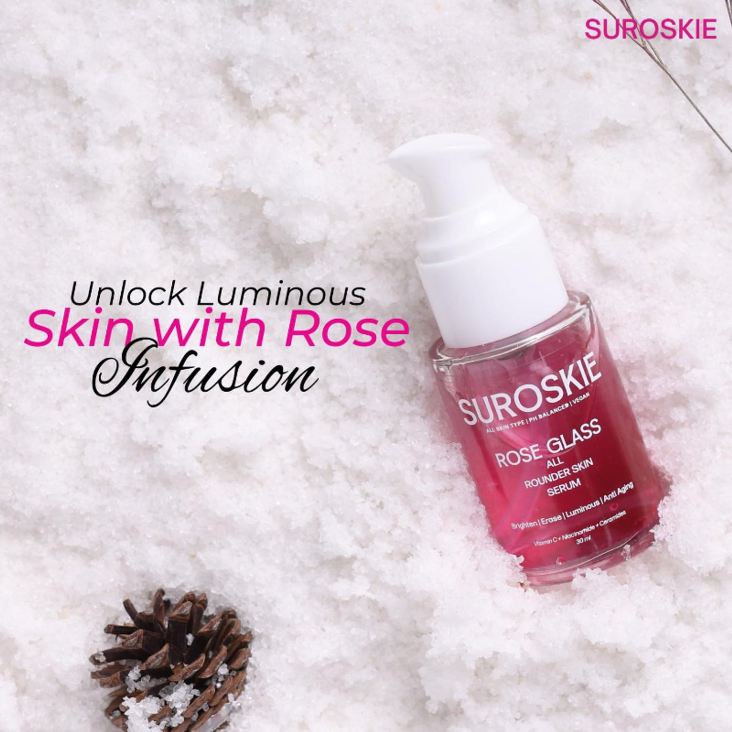 SUROSKIE Rose Glass Face Serum For Glowing & Bright Skin