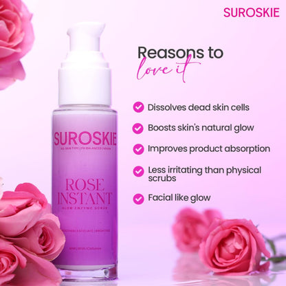 SUROSKIE Rose Enzyme Face Scrub Clears Pores & Brightens Skin