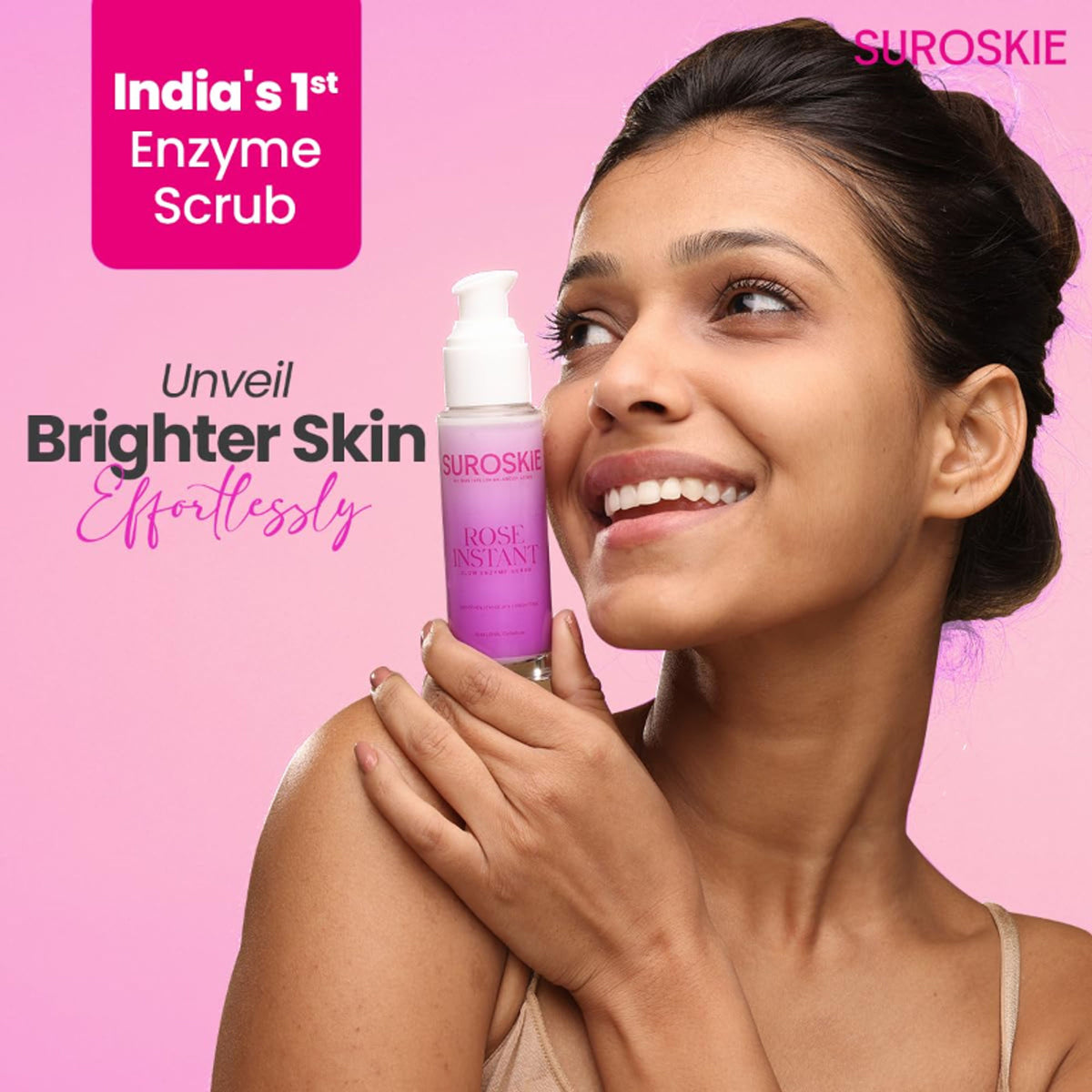 SUROSKIE Rose Enzyme Face Scrub Clears Pores & Brightens Skin