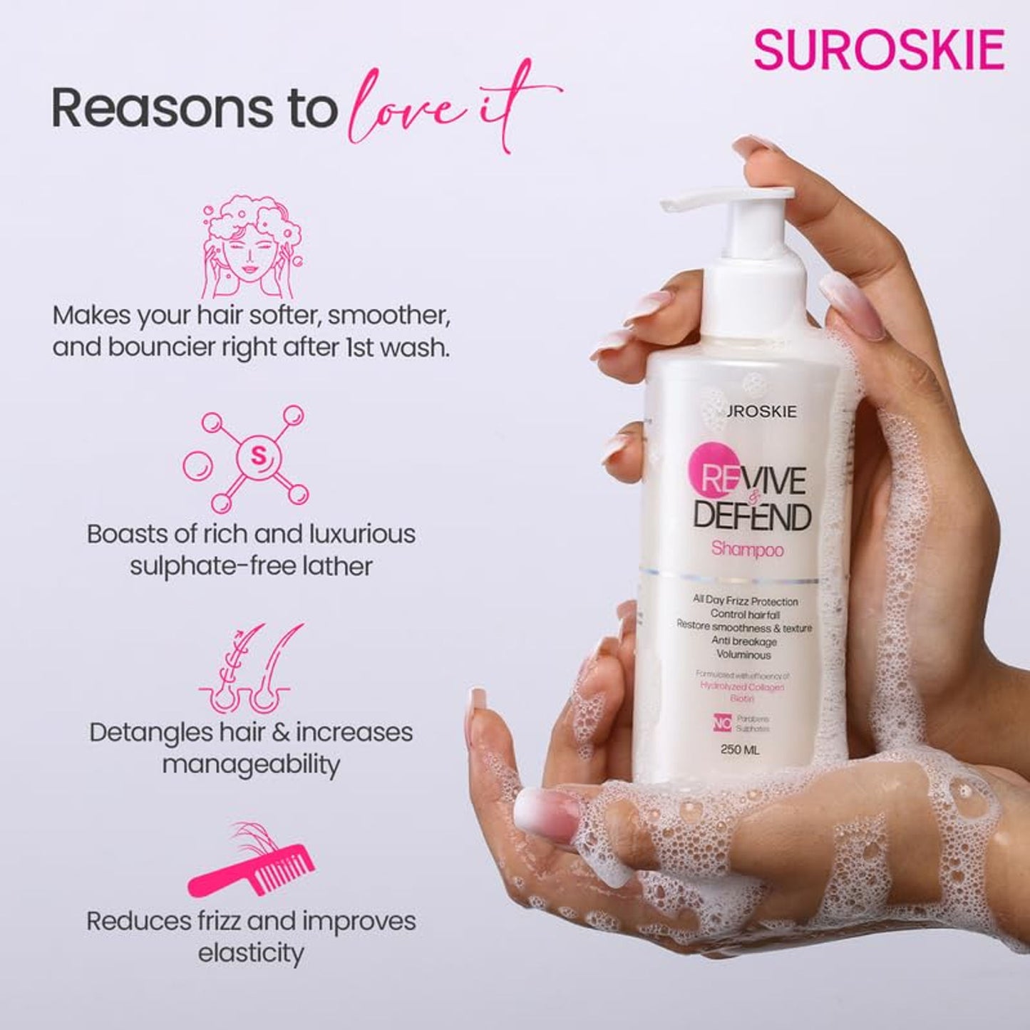 SUROSKIE Revive & Defend Shampoo For Dry & Frizzy Hair