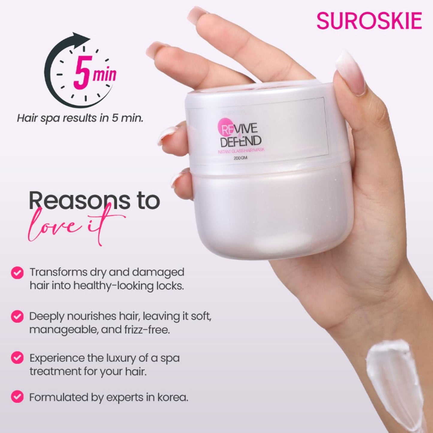 SUROSKIE Revive & Defend Hair Mask For Dry Frizzy & Damaged Hair