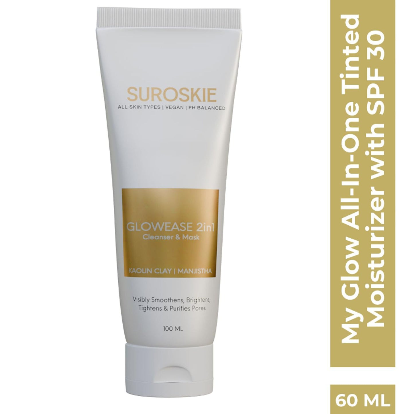 SUROSKIE GlowEase 2 in 1 Cleanser & Mask For Glow & Hydration