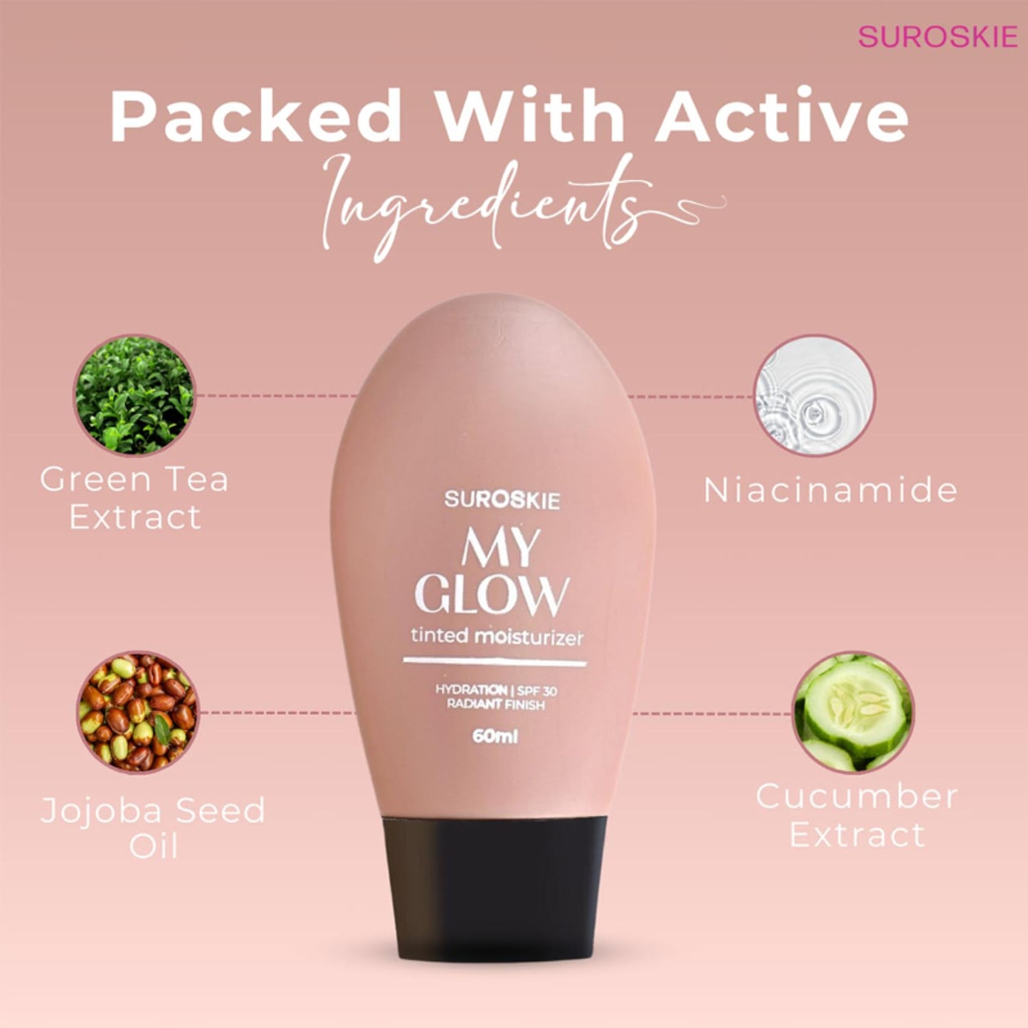 SUROSKIE My Glow All In One Tinted Sunscreen Glowy Finish Light Shade - Light