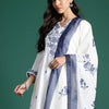 Dhiyona IE Floral Embroidered Thread Work Pure Cotton Kurta with Trousers & With Dupatta
