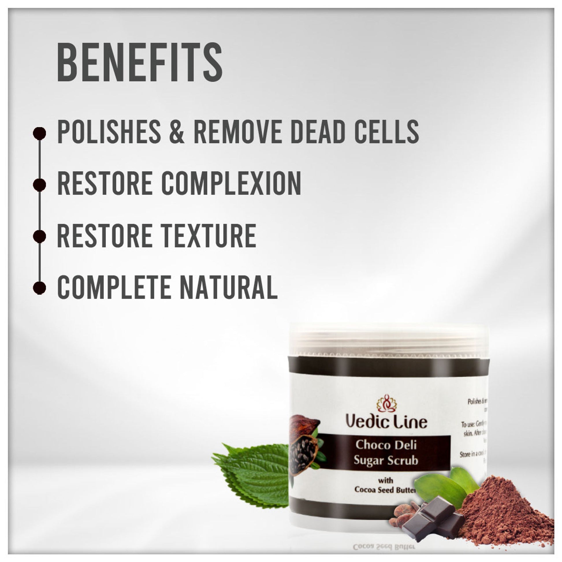 Vedic Line Choco Deli Sugar Scrub With Cocoa Seed Butter
