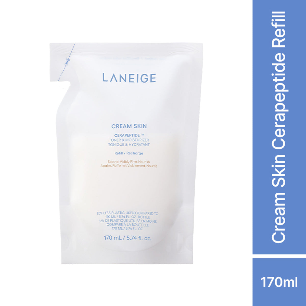 LANEIGE Cream Skin Cerapeptide Toner & Moisturizer Refill