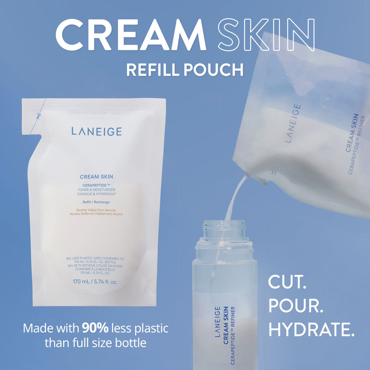 LANEIGE Cream Skin Cerapeptide Toner & Moisturizer Refill