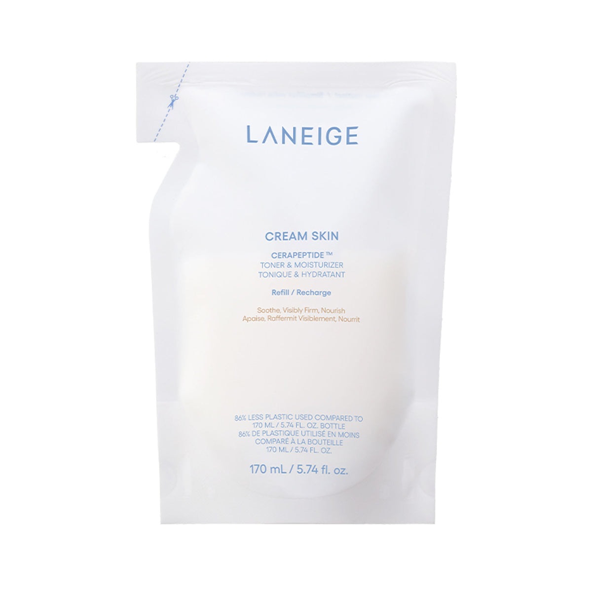 LANEIGE Cream Skin Cerapeptide Toner & Moisturizer Refill