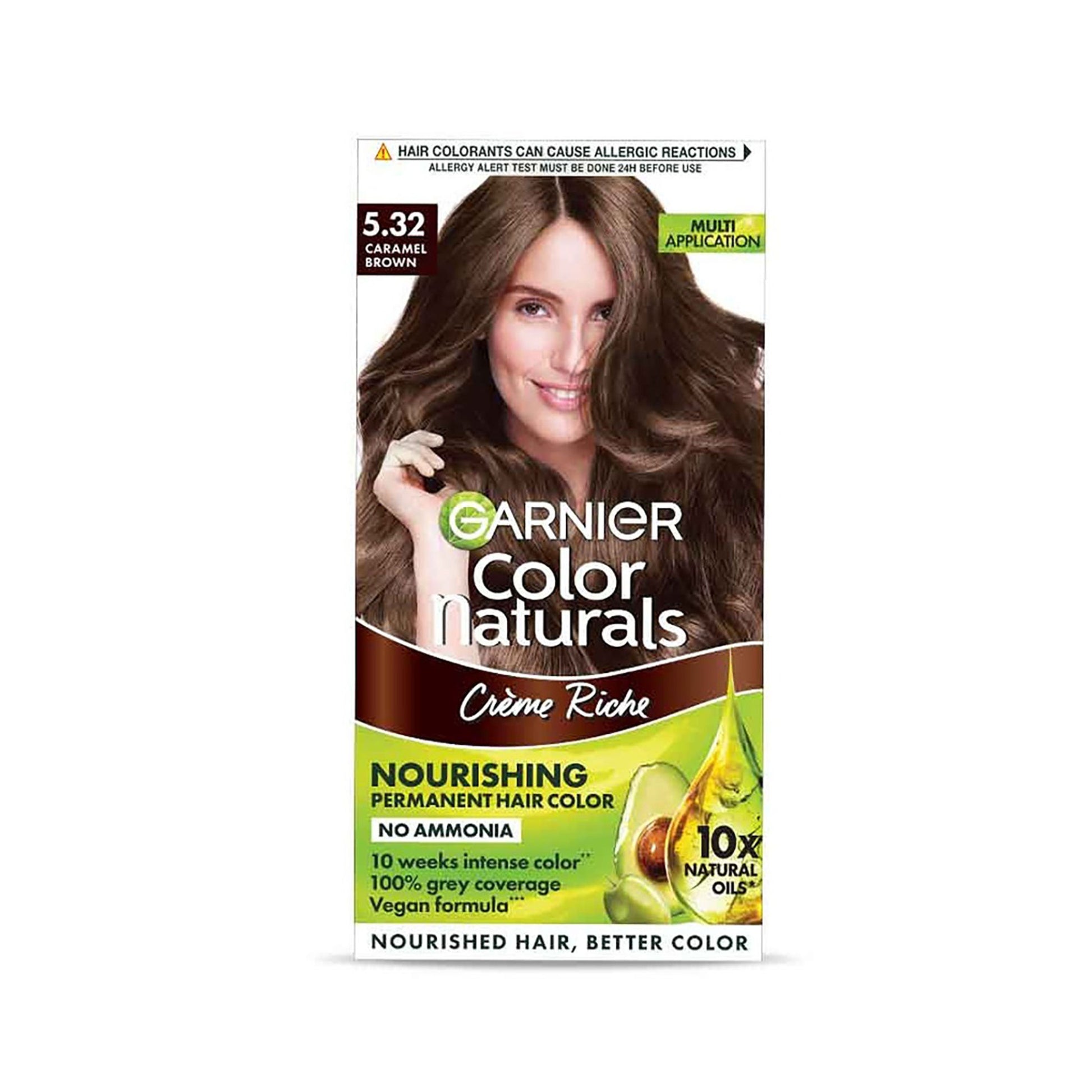 Garnier Hair Colouring Creme,Long-lasting,Smoothness & Shine,Color Naturals,Shade:5.32 Caramel Brown