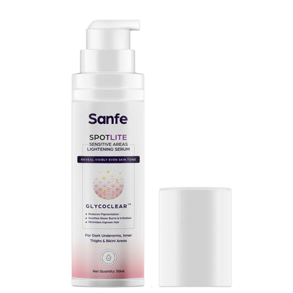 Sanfe Spotlite Sensitive Body Serum For Dark Underarms, 2% Glycolic Acid & 4% Niacinamide